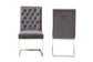 Sherine Contemporary Glam and Luxe Grey Velvet Fabric and Silver Metal 2-Piece Dining Chair Set FredCo