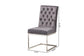 Sherine Contemporary Glam and Luxe Grey Velvet Fabric and Silver Metal 2-Piece Dining Chair Set FredCo