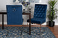 Sherine Contemporary Glam and Luxe Navy Blue Velvet Fabric and Silver Metal 2-Piece Dining Chair Set FredCo