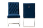Sherine Contemporary Glam and Luxe Navy Blue Velvet Fabric and Silver Metal 2-Piece Dining Chair Set FredCo