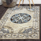 Shiloh Non-Slip Foldable Distressed Medallion Nylon Rug FredCo