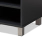 Shirley Modern and Contemporary Dark Grey Finished 2-Door Wood Shoe Storage Cabinet with Open Shelves FredCo