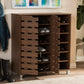 Shirley Modern and Contemporary "Walnut" Medium Brown Wood 2-Door Shoe Cabinet with Open Shelves FredCo