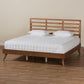Shiro Mid-Century Modern Ash Walnut Finished Wood King Size Platform Bed FredCo