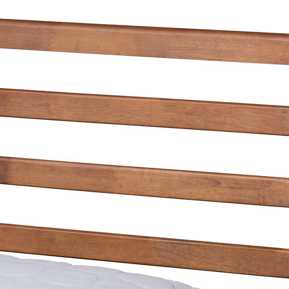 Shiro Mid-Century Modern Ash Walnut Finished Wood Queen Size Platform Bed FredCo