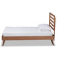 Shiro Mid-Century Modern Ash Walnut Finished Wood Twin Size Platform Bed FredCo