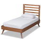 Shiro Mid-Century Modern Ash Walnut Finished Wood Twin Size Platform Bed FredCo
