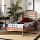 Shiro Mid-Century Modern Ash Walnut Finished Wood Twin Size Platform Bed FredCo