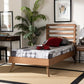 Shiro Mid-Century Modern Ash Walnut Finished Wood Twin Size Platform Bed FredCo