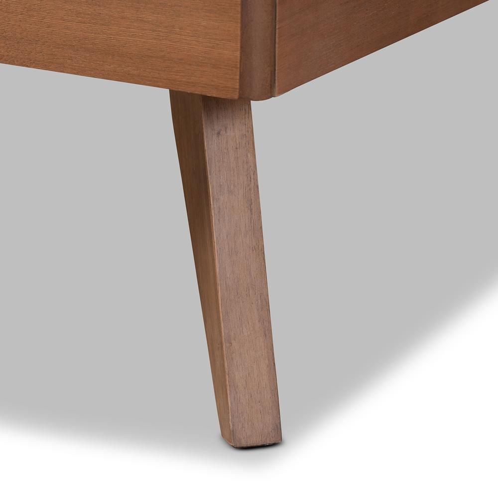 Shiro Mid-Century Modern Ash Walnut Finished Wood Twin Size Platform Bed FredCo