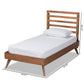Shiro Mid-Century Modern Ash Walnut Finished Wood Twin Size Platform Bed FredCo