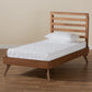 Shiro Mid-Century Modern Ash Walnut Finished Wood Twin Size Platform Bed FredCo