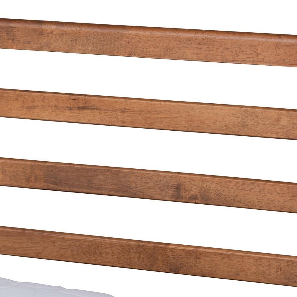 Shiro Mid-Century Modern Ash Walnut Finished Wood Twin Size Platform Bed FredCo