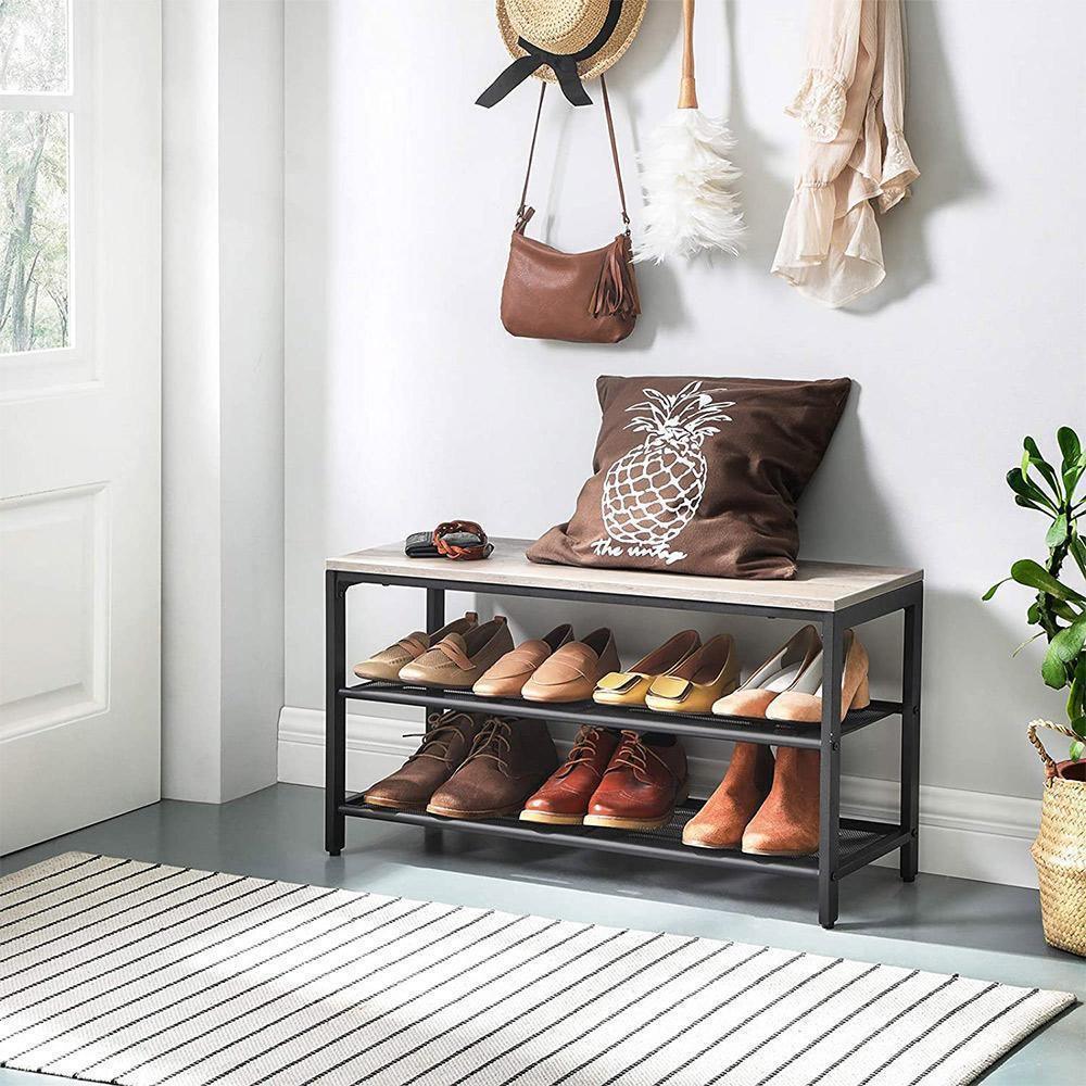 Shoe Bench Greige and Black FredCo