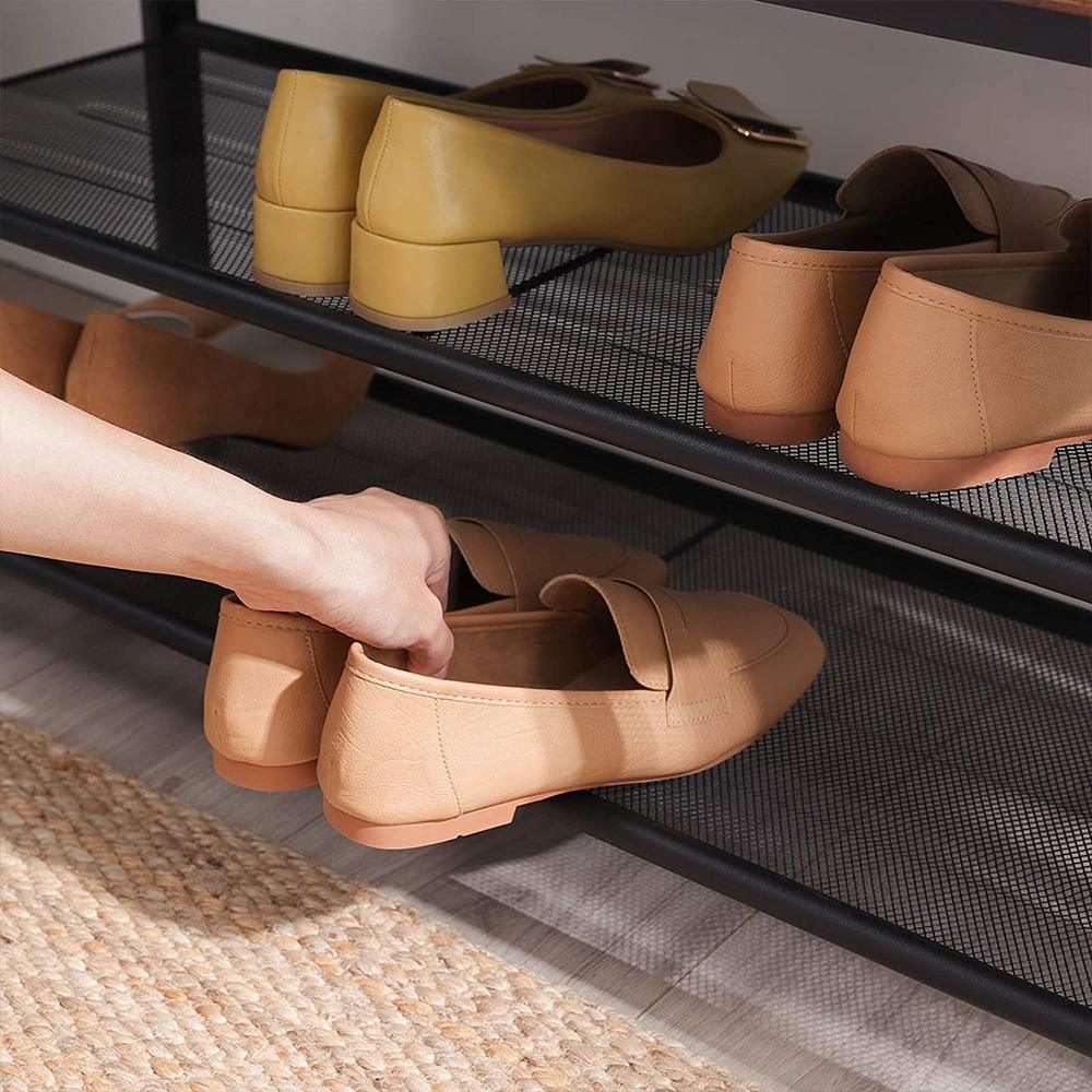 Shoe Bench Greige and Black FredCo