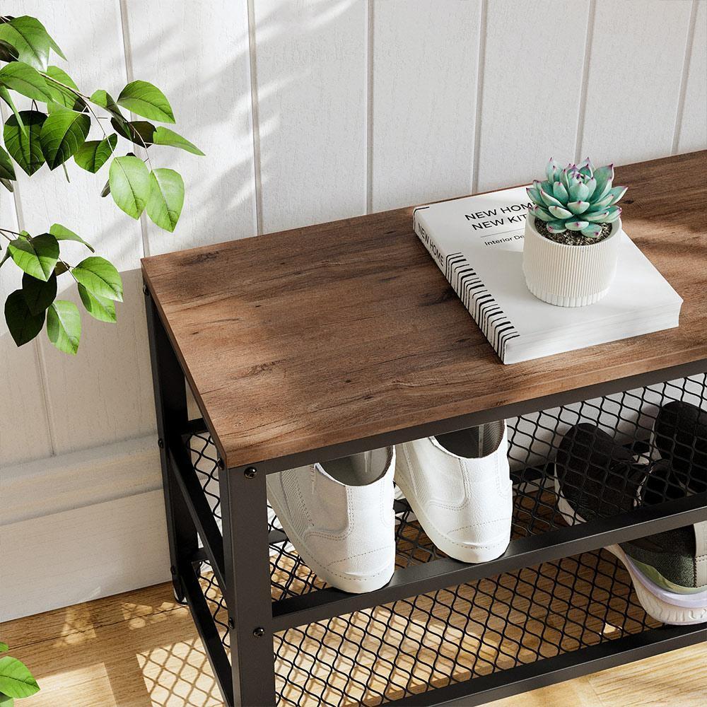 Shoe Bench Hazelnut Brown and Black FredCo