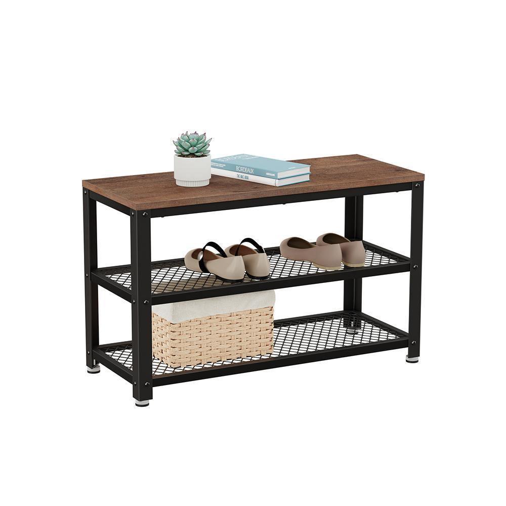 Shoe Bench Hazelnut Brown and Black FredCo