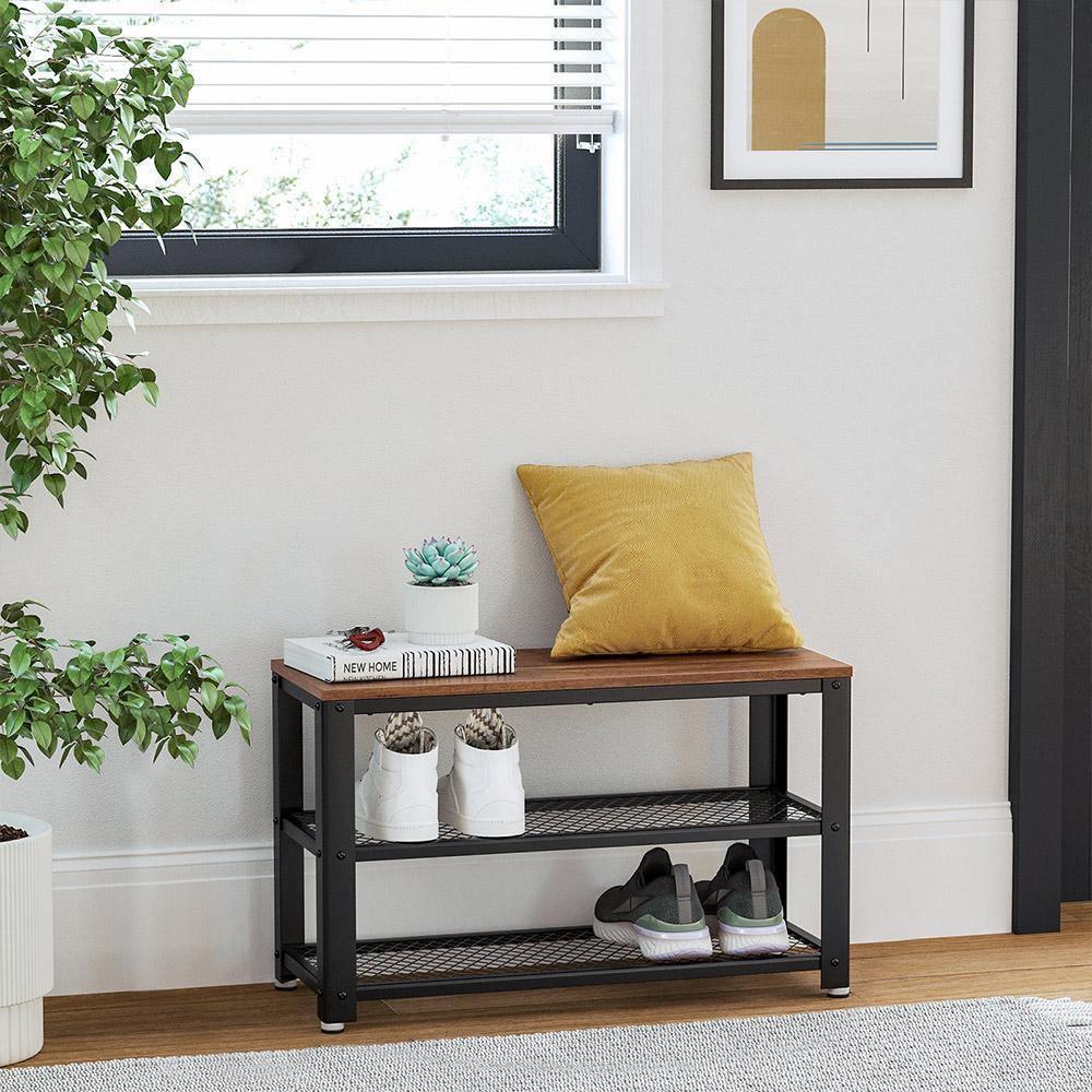 Shoe Bench Hazelnut Brown and Black FredCo