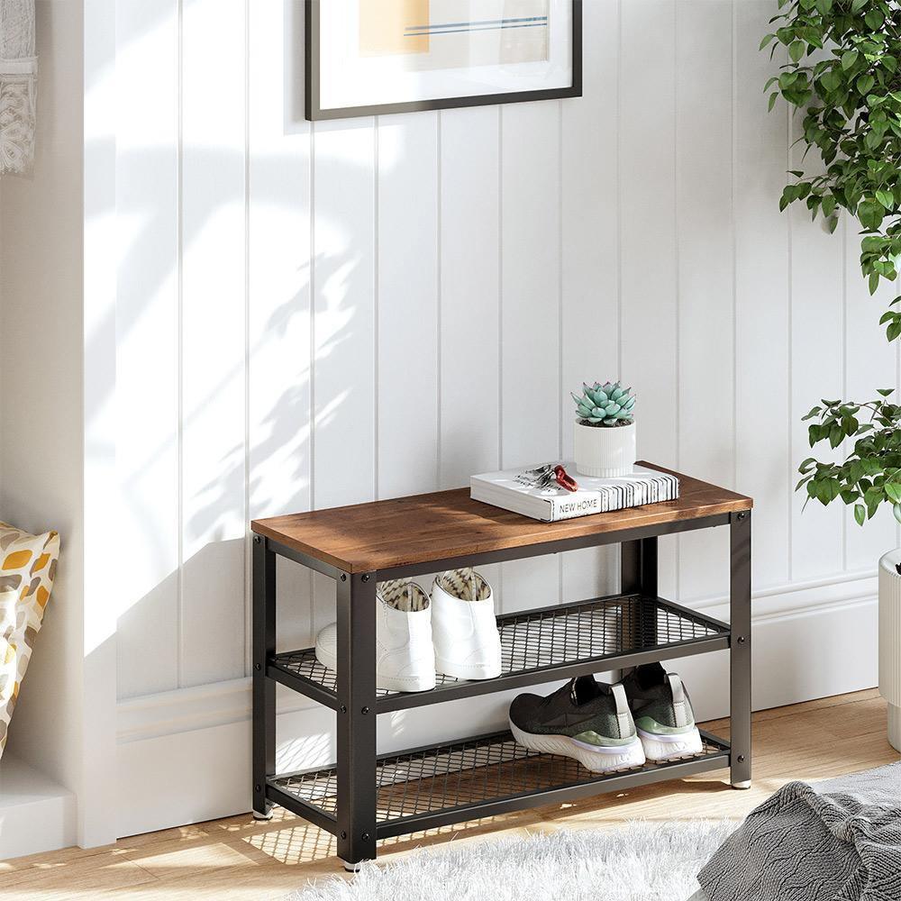 Shoe Bench Hazelnut Brown and Black FredCo
