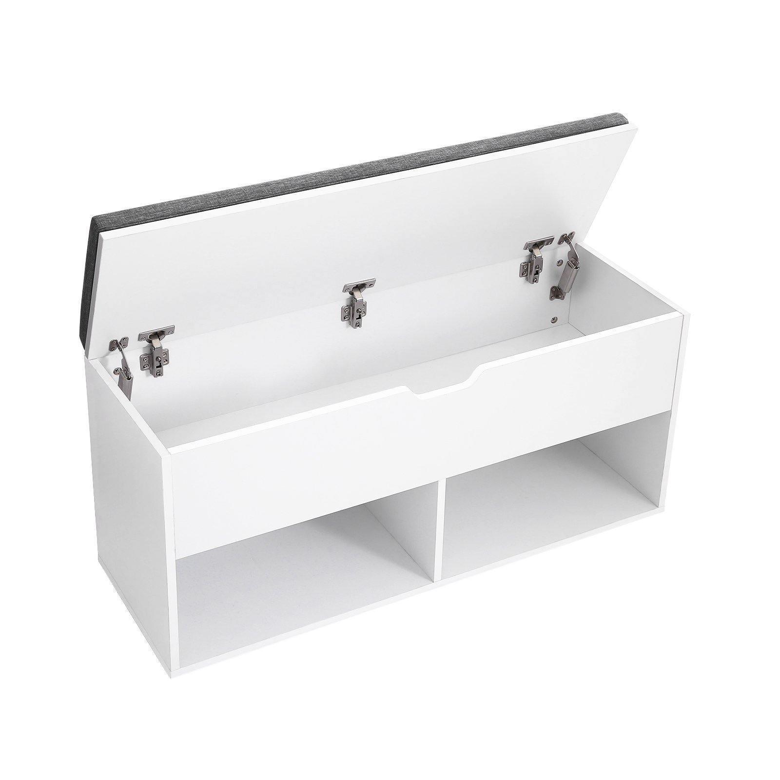 Shoe Bench White and Gray FredCo