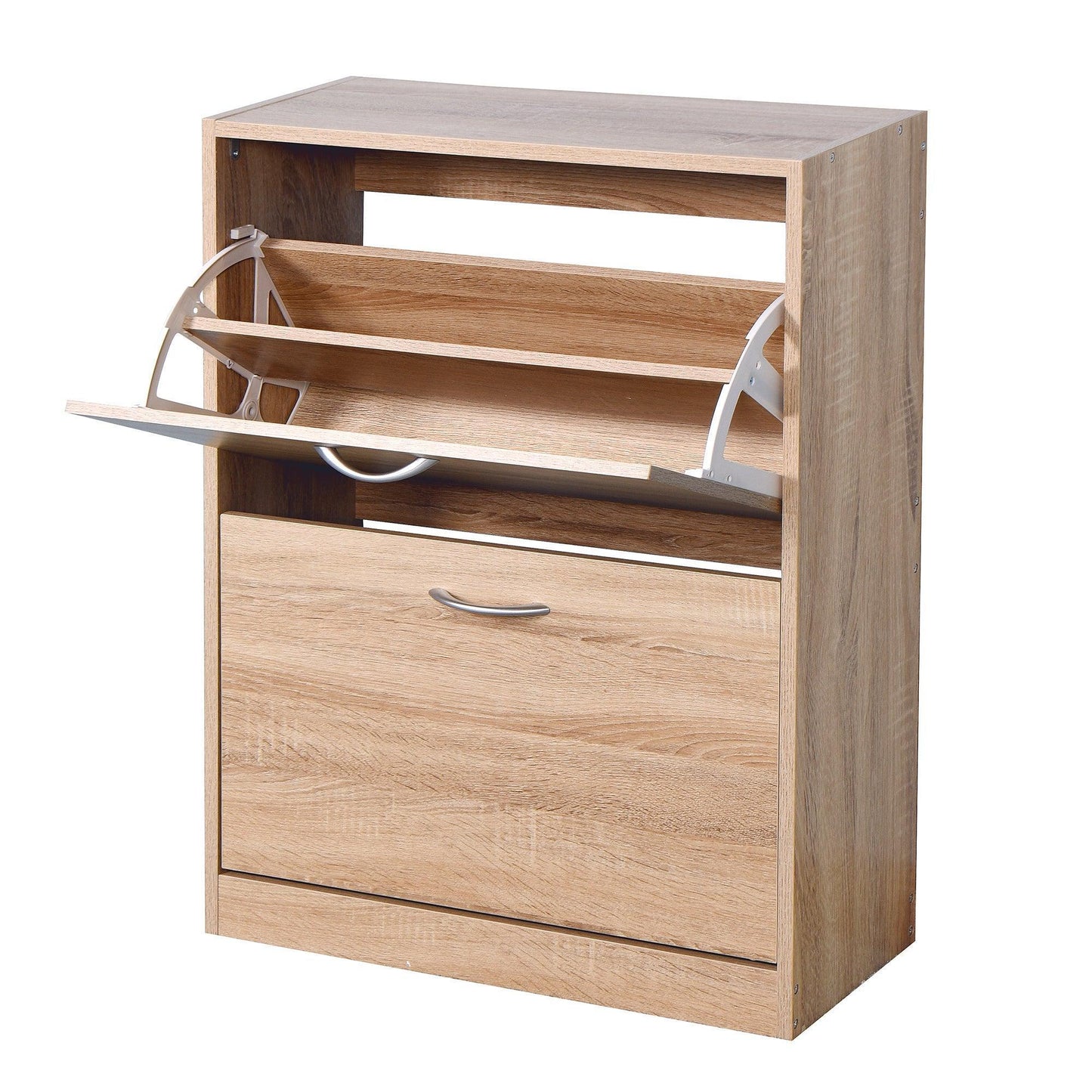 Shoe Cabinet for Entryway, White Shoe Storage 20.94x9.45x43.11 inch FredCo
