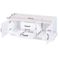 Shoe Cabinet with 2 Drawers and 2 Doors Living Room Storage Bench with White Cushion FredCo