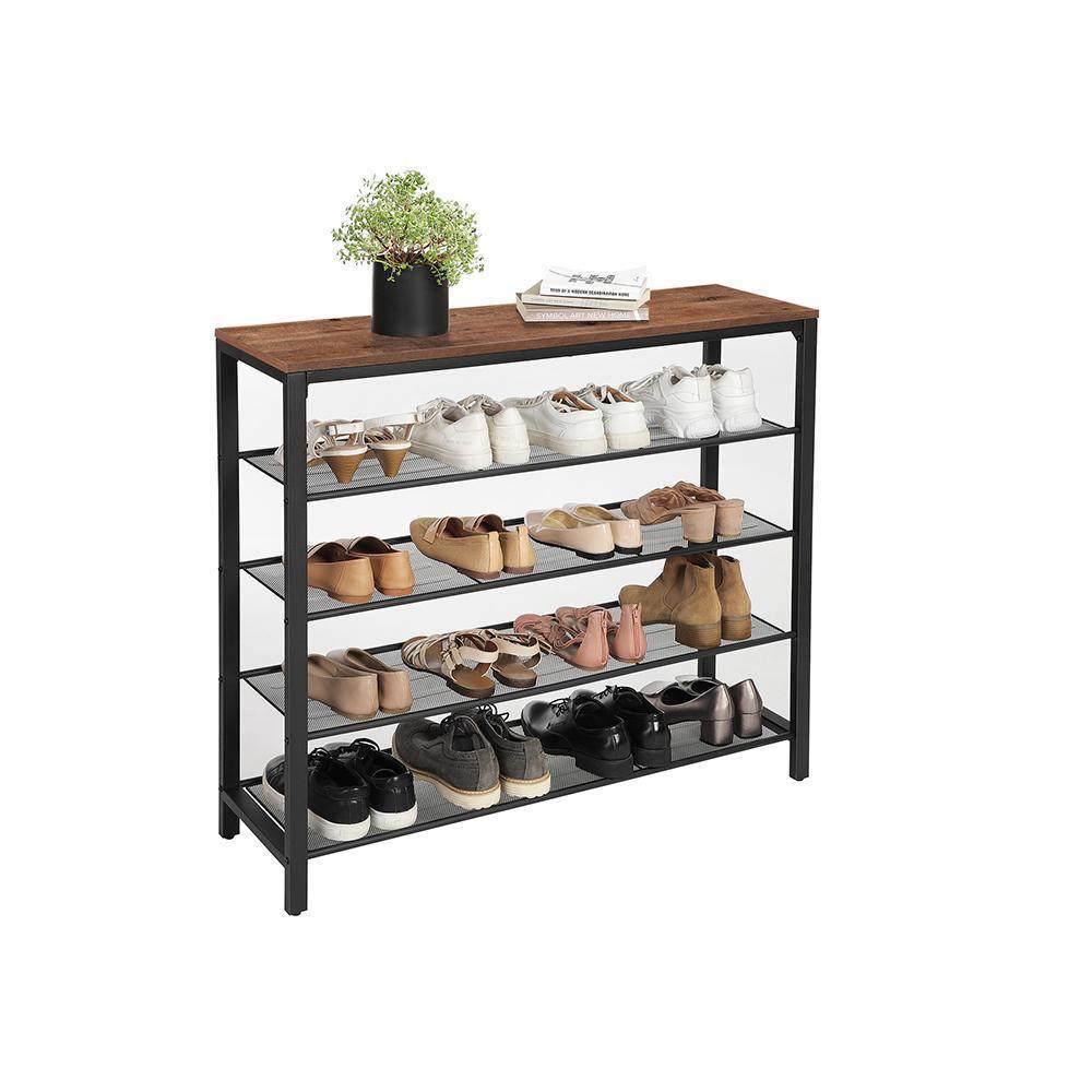 Shoe Rack Hazelnut Brown and Black FredCo