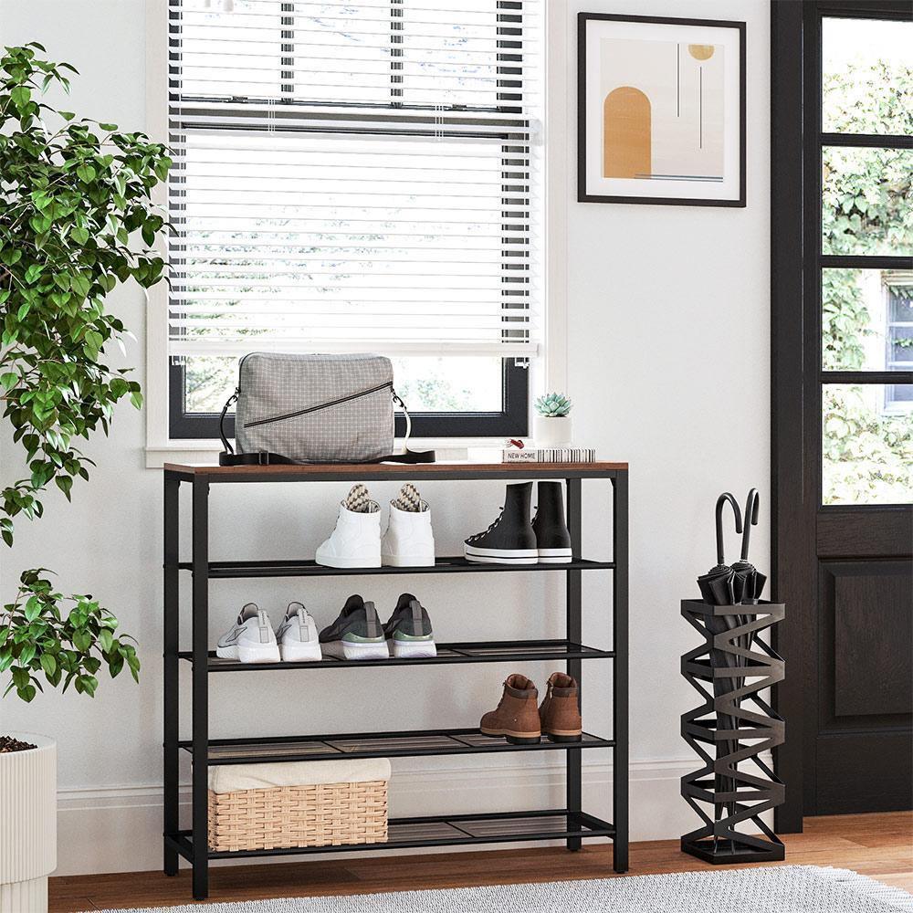 Shoe Rack Hazelnut Brown and Black FredCo