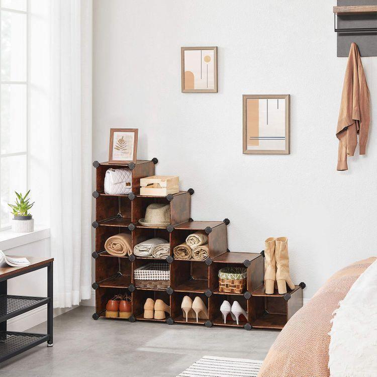 Shoe Rack Rustic Brown FredCo