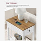 Side Table with Charging Station AC and USB White FredCo