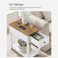 Side Table with Charging Station AC and USB White FredCo