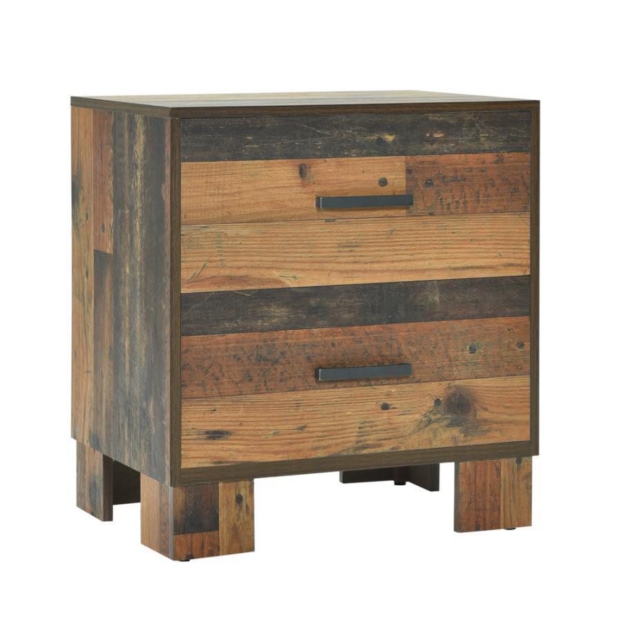 Sidney 2-drawer Nightstand Rustic Pine 223142 Coaster FredCo
