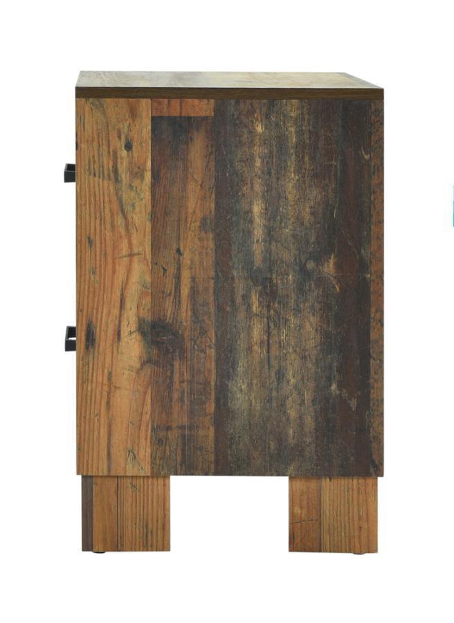 Sidney 2-drawer Nightstand Rustic Pine 223142 Coaster FredCo