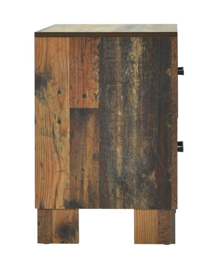 Sidney 2-drawer Nightstand Rustic Pine 223142 Coaster FredCo