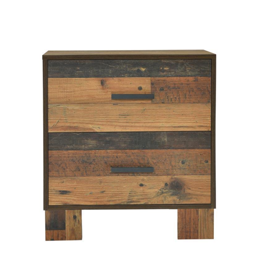 Sidney 2-drawer Nightstand Rustic Pine 223142 Coaster FredCo