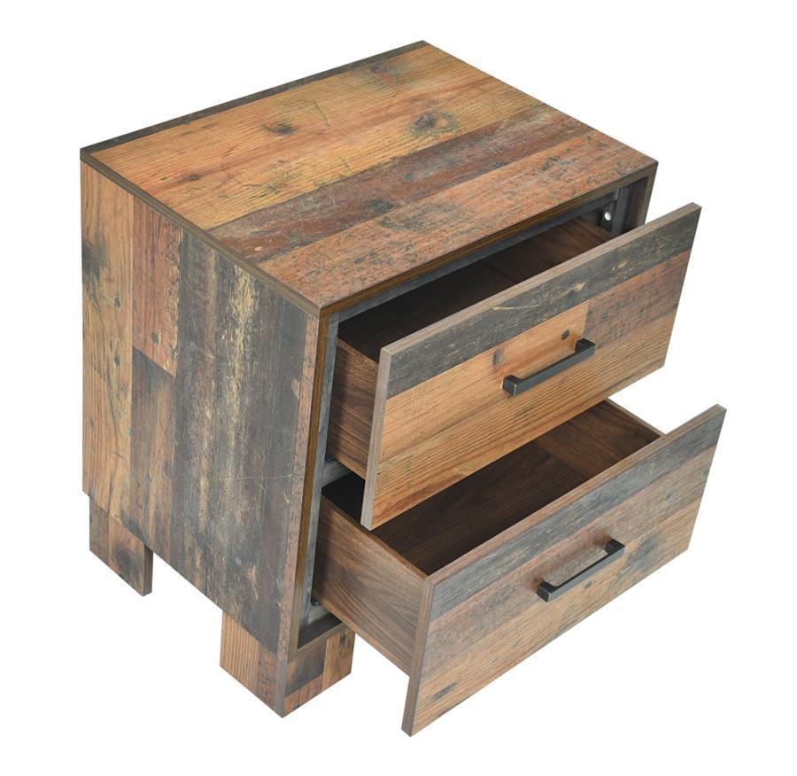 Sidney 2-drawer Nightstand Rustic Pine 223142 Coaster FredCo