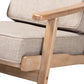 Sigrid Mid-Century Modern Light Grey Fabric Upholstered Antique Oak Finished Wood Armchair FredCo