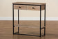 Silas Modern Industrial Natural Brown Finished Wood and Black Metal 2-Drawer Console Table FredCo