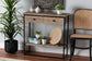 Silas Modern Industrial Natural Brown Finished Wood and Black Metal 2-Drawer Console Table FredCo