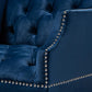 Silvana Modern and Contemporary Navy Velvet Fabric Upholstered Lounge Chair with Acrylic Legs FredCo