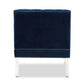 Silvana Modern and Contemporary Navy Velvet Fabric Upholstered Lounge Chair with Acrylic Legs FredCo
