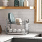 Silver 2-Tier Dish Drainer with Knife Holder FredCo