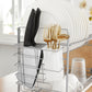 Silver 2-Tier Dish Drainer with Knife Holder FredCo