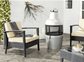 Silver Chiminea 18" Diameter, 40" Height Outdoor Fire Pit with Fire Poker, Silver/Black FredCo