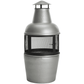 Silver Chiminea 18" Diameter, 40" Height Outdoor Fire Pit with Fire Poker, Silver/Black FredCo