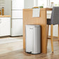 Silver Step-Open Trash Can with Plastic Inner Bucket FredCo