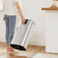 Silver Step-Open Trash Can with Plastic Inner Bucket FredCo