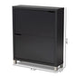 Simms Modern and contemporary Dark Grey Finished Wood Shoe Storage Cabinet with 4 Fold-Out Racks FredCo