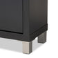 Simms Modern and contemporary Dark Grey Finished Wood Shoe Storage Cabinet with 4 Fold-Out Racks FredCo