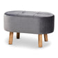 Simone Mid-Century Modern Grey Velvet Fabric Upholstered Wood Ottoman FredCo